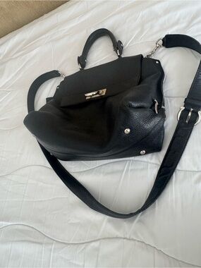 Salvatore Ferragamo Black Leather Top-Handle & Crossbody Bag